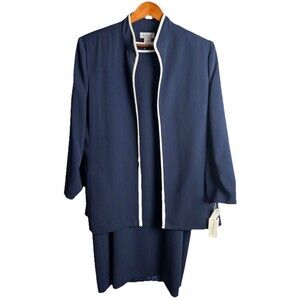 Vintage Women’s Henry Lee 18 Dress Suit USA NWT Blue Business Church Wedding
